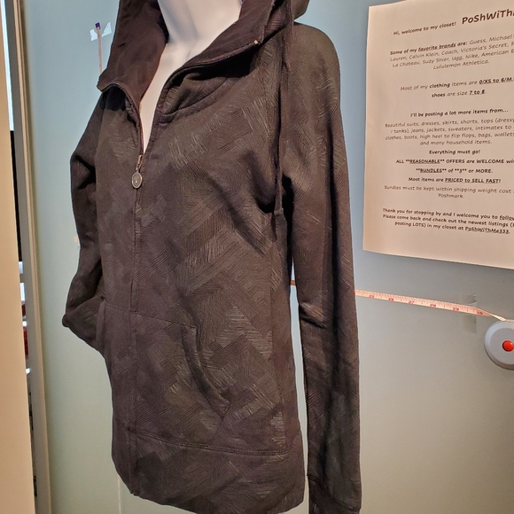 Medium, Grey's Pattern, Long Sleeve Hoodie with Thumb Holes, Lightweight, Comfy - Picture 7 of 14